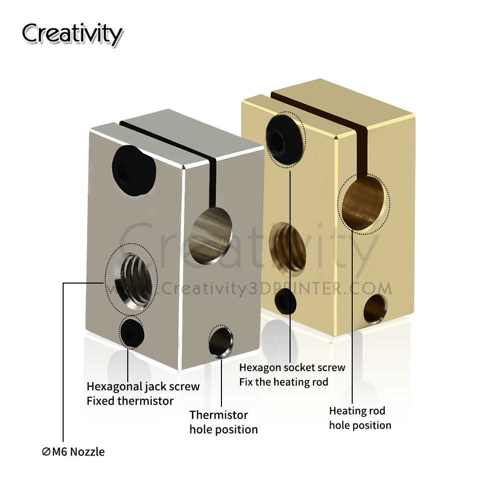 V6 PT100 Heater Block Plated C - Direct Drive Extruder recension och pris