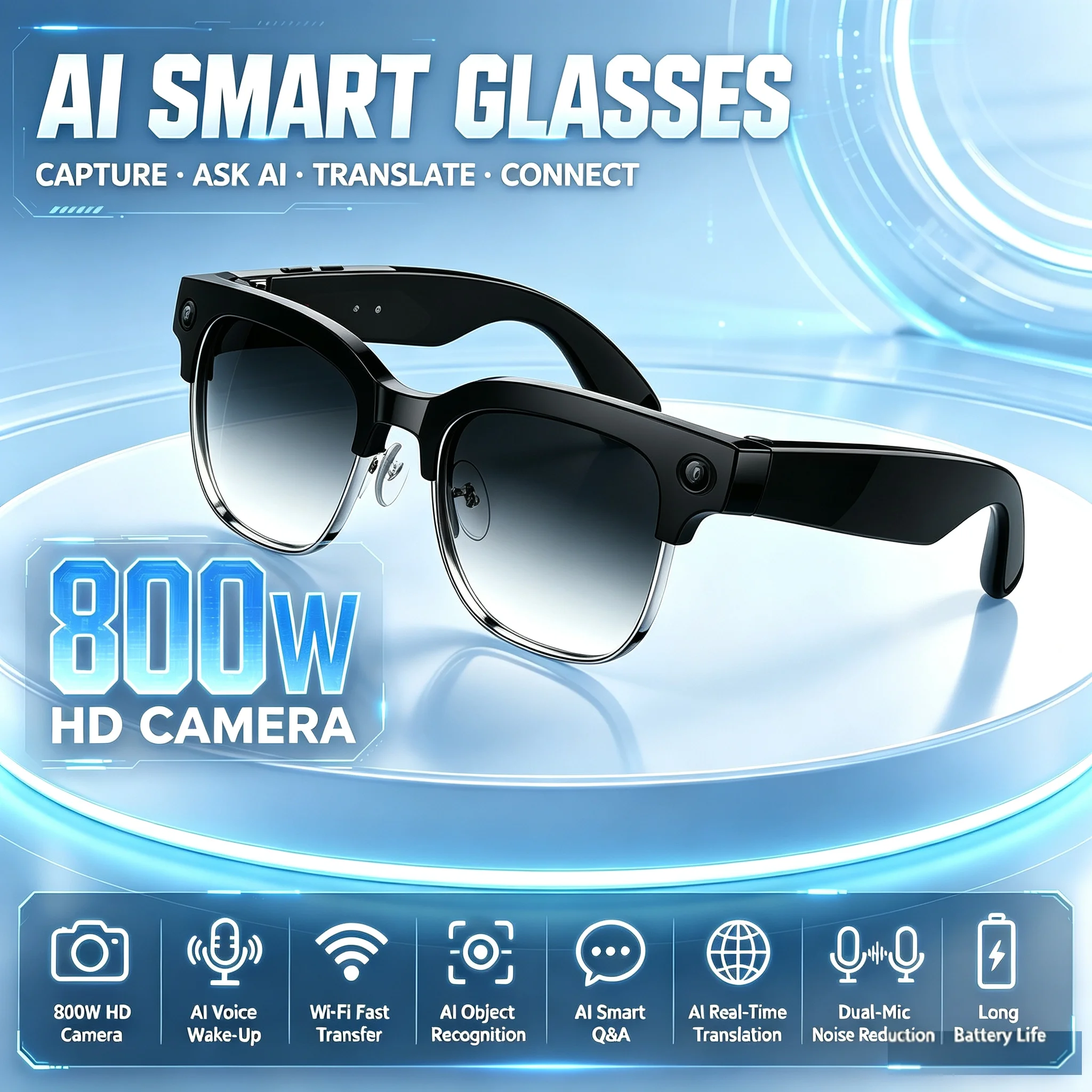 AI Smart Glasses with Voice Wa - Bltouch recension och pris