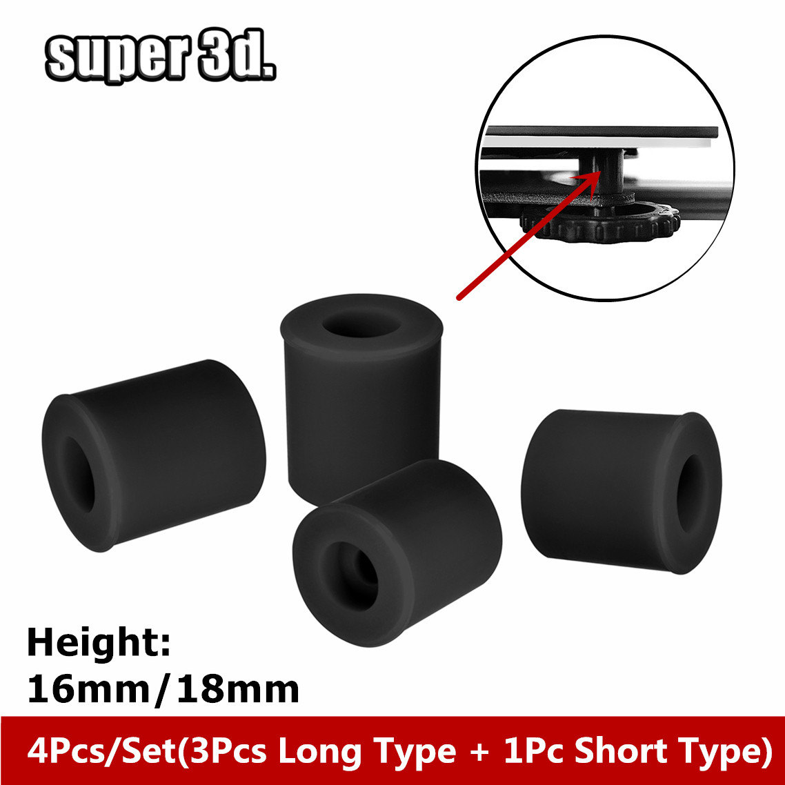 4/8/20Pcs Hot Bed Leveling Sil - 3D Printer Stand recension och pris