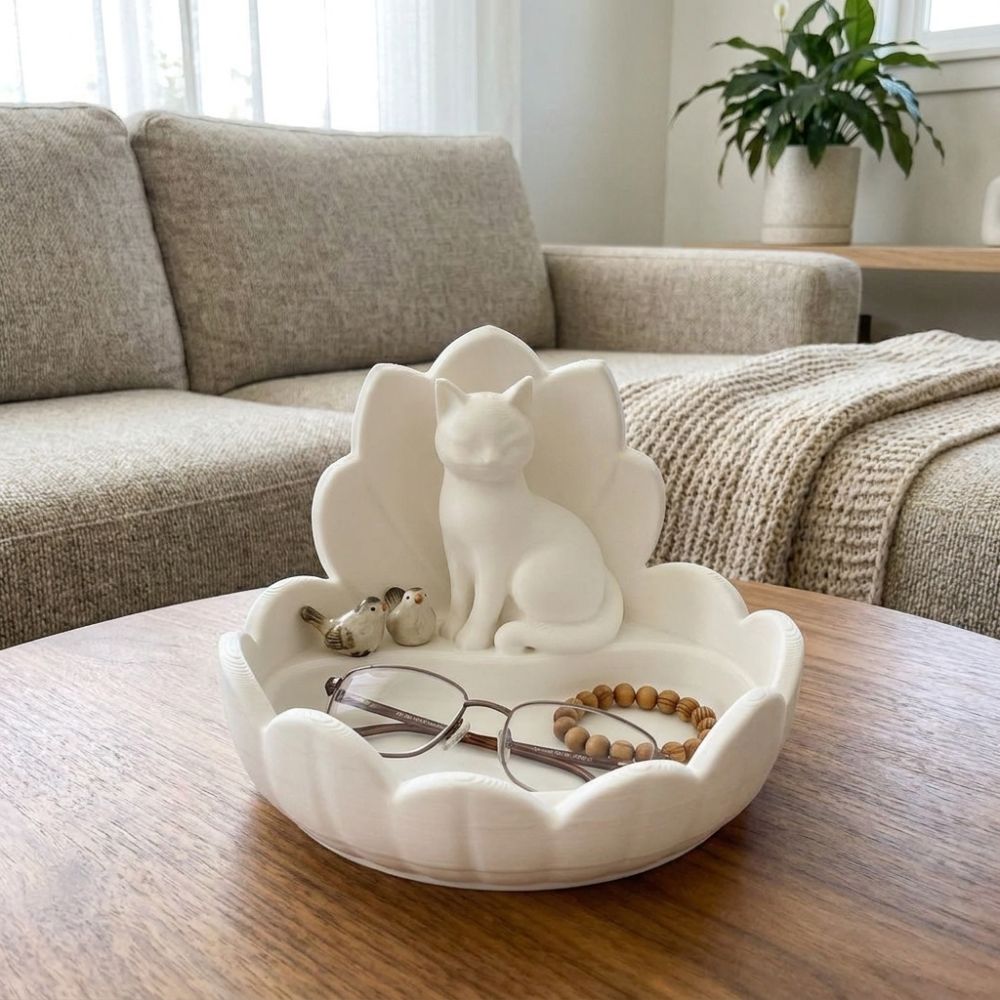 Cute Lotus Cat Jewelry Storage - 3D Printer Stand recension och pris