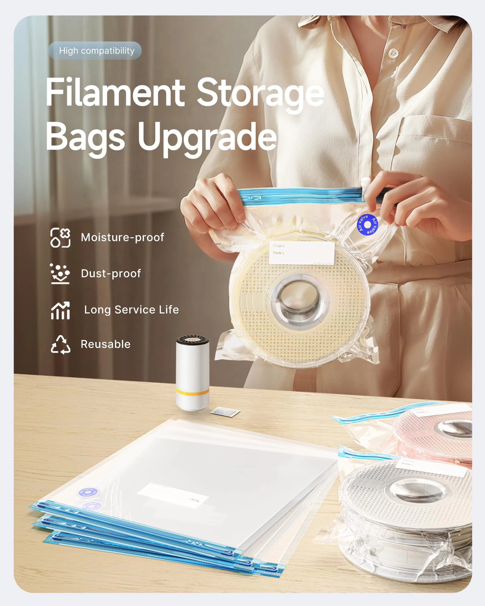 3D Printer Filament Vacuum Bag - Petg Filament recension och pris